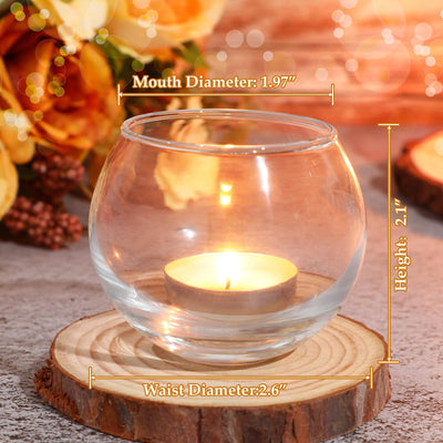 Ziliny 48 Pcs Clear Glass Votive Candle Holders Bulk Tealight Candle Holders for Floating Candle&Tea Lights Wedding Table Centerpiece Decor Candle Holders Vase for Wedding Bridal Party Baby Shower