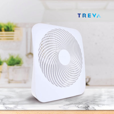 Treva 10-Inch Portable Fan, Powered by Battery and/or AC Adapter - Desk Fan Air Circulating with 2 Cooling Speeds, Personal Fan and Travel Fan for all your needs