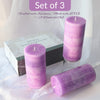 CRYSTAL CLUB Lavender Scented Pillar Candles, Set of 3 Tall 3x6 Inch Candles Rustic Purple, Clean Burning and Dripless Candle Lights, for Home Decor, Wedding, Party Decorations Lilac Candle