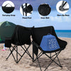 HaSteeL Camping Chair for Adults, Compact Folding Portable Chairs Set with Side Pockets for Outdoors Fishing, Hiking, Backpacking, Picnic, Beach, Travel, Supports to 250lbs, & Storage Bags (Black)