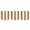 Mega Candles 3 pcs Unscented Gold Round Pillar Candle, Hand Poured Premium Wax Candles 3 Inch x 3 Inch, Home Décor, Wedding Receptions, Baby Showers, Birthdays, Celebrations, Party Favors & More