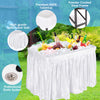 middow 4 Foot Ice Cooler Table, Folding Buffet Cold Food Keeper w/Removable Matching Skirt & Drain Plug, Portable Patio Outdoor Chilling Table, Cooler Server for Party, Picnic, Camping, Wedding, BBQ