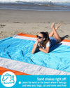 ECCOSOPHY Sandproof Beach Blanket - Oversized Sand Free Beach Mat 9'x10' - Lightweight Outdoor Picnic Blanket Anchored with 4 Corner Sand Pockets & Plastic Stakes - Heat Proof, Quick Drying & Compact