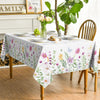 Horaldaily Spring Tablecloth 60×84 Inch, Wildflowers Floral Butterfly Washable Table Cover for Party Picnic Dinner Decor