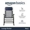 Amazon Basics Outdoor Textilene Zero Gravity Folding Lounge Rocker with Pillow, Navy