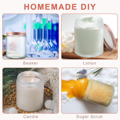 Tioncy 8 oz 250 ml Frosted Glass Jars with Metal Rose Gold Lids Round Thick Candle Making Jars Mason Canning Jar Bulk Empty Food Storage Container for Honey Cosmetic Vanilla Liquid(12 Pcs)