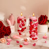 MTLEE 2116 Pieces Valentine's Day Vase Fillers Red Love Pearl Vase Fillers Floating Candles Centerpiece with 10 Floating Candles for Vase Table Dating Festival Home Valentine's Day (Novelty Style)