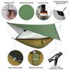 G4Free Camping Hammock with Net and Rain Fly- Portable Hammock Tent with Tarp, 2 Person Lightweight Hammock for Camping Hiking Backyard Outdoor Backpacking Travel