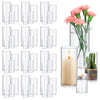 48 Pack Glass Cylinder Vases 4,6,8,10 Inch Tall Clear Flower Vase Hurricane Floating Candle Holder for Table Centerpiece Wedding Home Decor