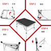 Camp Field Aluminum Folding Small Table, Adjustable Height Lightweight Portable Camping Table for Picnic Beach Outdoor Indoor (Small) (BlackB)