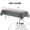 Exquisite Picnic Table Cover - 12 Pack Premium Rectangle Plastic Tablecloth - Black & White Checkered BBQ Plastic Table Cover - Gingham Checkerboard Disposable Plastic Tablecloth 54" x 108" Rectangle