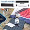 Tesouro Portable Camping Table,Folding Side Table Aluminum Top for Outdoor Cooking, Hiking, Travel, Picnic (Small, Black)