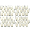 Hosley 48 Pack Ivory Unscented Clear Glass Filled Votive Candles. Hand Poured Wax Candle Ideal Gifts for Aromatherapy Spa Weddings Birthdays Holidays Party (Warm White)