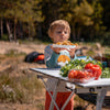 PORTAL Outdoor Folding Portable Picnic Camping Table with Adjustable Height Aluminum Roll Up Table Top Mesh Layer, Silver