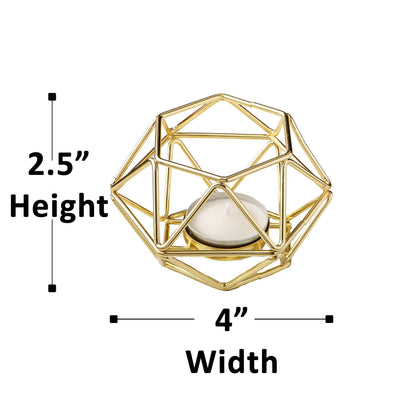 Wedding Baby Bridal Shower Party Favors, Fashioncraft Bundle of 40 4inch Gold-Tone Geometric Hexagon Tea Light Candle Holders