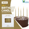 Bundaloo Gold Birthday Candles for Cake - Set of 48 Gold Candles for Birthday Cakes - with Plastic Holders, 5.5" Long, 0.20" Thickness