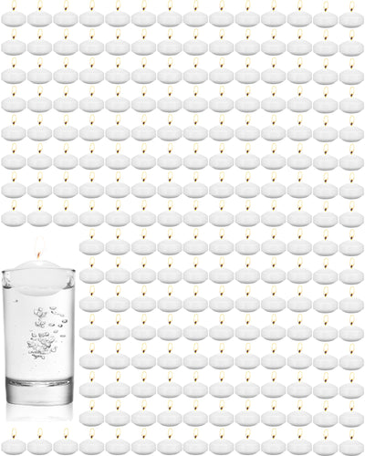 Qunclay 100 Pieces 1.65 Inch Floating Candles Unscented Dripless Tealight Candles Home Decorations Cute Elegant Candle Centerpieces at Wedding for Vases Party Accessories