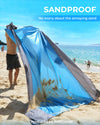 POPCHOSE Beach Blanket, Sandfree Beach Mat ‎108"x85.2" for 7 Persons, Extra Large Beach Blanket Waterproof Sandproof with 6 Stakes, Easy to Clean, Lightweight Compact Beach Accessories