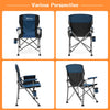 XGEAR Camping Chair with Padded Hard Armrest, Sturdy Folding Camp Chair with Cup Holder, Storage Pockets Carry Bag Included, Support to 400 lbs(Blue)