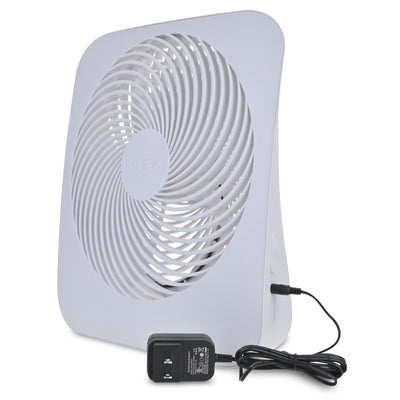 Treva 10-Inch Portable Fan, Powered by Battery and/or AC Adapter - Desk Fan Air Circulating with 2 Cooling Speeds, Personal Fan and Travel Fan for all your needs