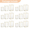 NUPTIO Candle Lantern for Wedding Centerpiece: 18 Pcs Clear Hurricane Glass Pillar Candles Holder with Gold Frame Bulk Decorative Candle Lanterns for Christmas Dining Table Decor 8.1 & 6.5 & 4.7 inch