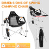 KingCamp Hammock Camping Chair, Aluminum Alloy Adjustable Back Swing Chair, Folding Rocking Chair with Removable Footrest Pillow Cup Holder for Outdoor Beach Lawn