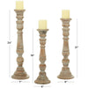 Deco 79 Mango Wood Candle Holder with Turned Style, Set of 3 24", 21", 18"H, Brown