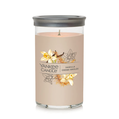 Yankee Candle Vanilla Crème Brûlée Signature Medium Pillar Candle, 14.25oz
