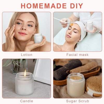 Tioncy 12 Pcs 4oz Frosted Empty Glass Candles Jars Containers with Rose Gold Lids 100ml Round Candle Making Jars Cosmetic Container Storage Jars Mason Canning Jar Food Storage for Powder Liquid