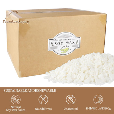 Soy Wax for Candle Making - 30 LB Natural Soy Wax Candle Wax for DIY Candle Making Supplies…