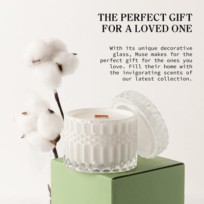 Hidden Label Rose&Sandalwood Scented Candles, Crackling Wood Wick Soy Candles, Pink Glass Jar Decorative Candles, Candles Gifts for Women