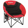 KingCamp Foldable Saucer Moon Lounge Chair with Cupholder Storage Pocket for Indoor Home or Outdoor Camping and Tailgating Use, Black/Red