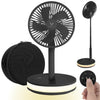 VENTY Portable Fan - Wireless Battery Operated Fan, 48HR Run Time 16000MAH Oscillating Rechargeable Fan, Remote Control & LED Lighting, Folding Telescopic Camping Fan (Black with Case)