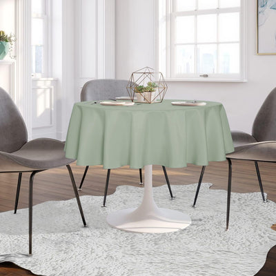 sancua Round Tablecloth - 60 Inch - Water Resistant Spill Proof Washable Polyester Table Cloth Decorative Fabric Table Cover for Dining Table, Buffet Parties and Camping, Sage Green