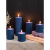 CANDWAX 3x4 Pillar Candle Set of 3 - Decorative Rustic Candles Unscented and No Drip Candles - Ideal as Large Candles for Home Interior - Dark Blue Candles