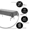 Exquisite Picnic Table Cover - 12 Pack Premium Rectangle Plastic Tablecloth - Black & White Checkered BBQ Plastic Table Cover - Gingham Checkerboard Disposable Plastic Tablecloth 54" x 108" Rectangle