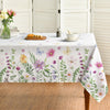 Horaldaily Spring Tablecloth 60×84 Inch, Wildflowers Floral Butterfly Washable Table Cover for Party Picnic Dinner Decor