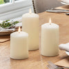 Lights4fun, Inc. Set of 3 TruGlow Ivory Wax Flameless LED Battery Operated Pillar Candles with Remote Control