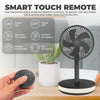 VENTY Portable Fan - Wireless Battery Operated Fan, 48HR Run Time 16000MAH Oscillating Rechargeable Fan, Remote Control & LED Lighting, Folding Telescopic Camping Fan (Black with Case)