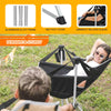 KingCamp Hammock Camping Chair, Aluminum Alloy Adjustable Back Swinging Folding Rocking Chair with Headrest & Cup Holder for Outdoor, Travel, Sport, Games, Lawn, Concerts, Backyard (Black)