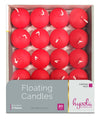 HYOOLA Premium Red Floating Candles 1.75 Inch - 3 Hour - 40 Pack - European Made