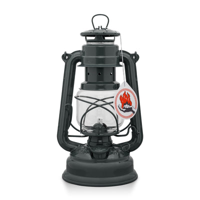 Feuerhand Outdoor Kerosene Fuel Lantern, German Made Weather Resistant Baby Special 276 Galvanized Hurricane Lamp for Camping or Patio, 10 inches, Gray