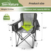 Join Nature Heavy Duty Camping Chairs Support 800lbs Oversized Adults Foldable Camping Chair with Full Padded for Outdoor, Beach,Lawn Sports, Black