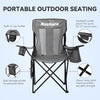 Nazhura 4 Pack Outdoor Camping Chairs Folding/Foldable/Portable with Cooler Pouch, Mesh Backrest and Cup Holder Pocket(Grey) (Grey, 4 Pack)