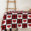 AnyDesign Valentine's Day Rectangle Tablecloth Red Buffalo Plaids Fabric Table Cloth Washable Hearts Table Cover for Wedding Anniversary Holiday Picnic Dinner Table Decoration, 60 x 104 Inch