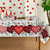 Horaldaily Valentine's Day Tablecloth 60×104 Inch, Buffalo Plaid Red Love Hearts Washable Table Cover for Party Picnic Dinner Decor