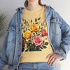 Wildflowers and Pink & Yellow Roses, Graphic T-Shirts for Women, Floral Shirt, Womens Short Sleeve, Ladies Graphic Tees #5149TTS