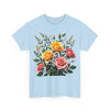 Wildflowers and Pink & Yellow Roses, Graphic T-Shirts for Women, Floral Shirt, Womens Short Sleeve, Ladies Graphic Tees #5149TTS