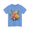 Wildflowers and Pink & Yellow Roses, Graphic T-Shirts for Women, Floral Shirt, Womens Short Sleeve, Ladies Graphic Tees #5144TTS
