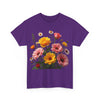 Wildflowers and Pink & Yellow Roses, Graphic T-Shirts for Women, Floral Shirt, Womens Short Sleeve, Ladies Graphic Tees #5147TTS